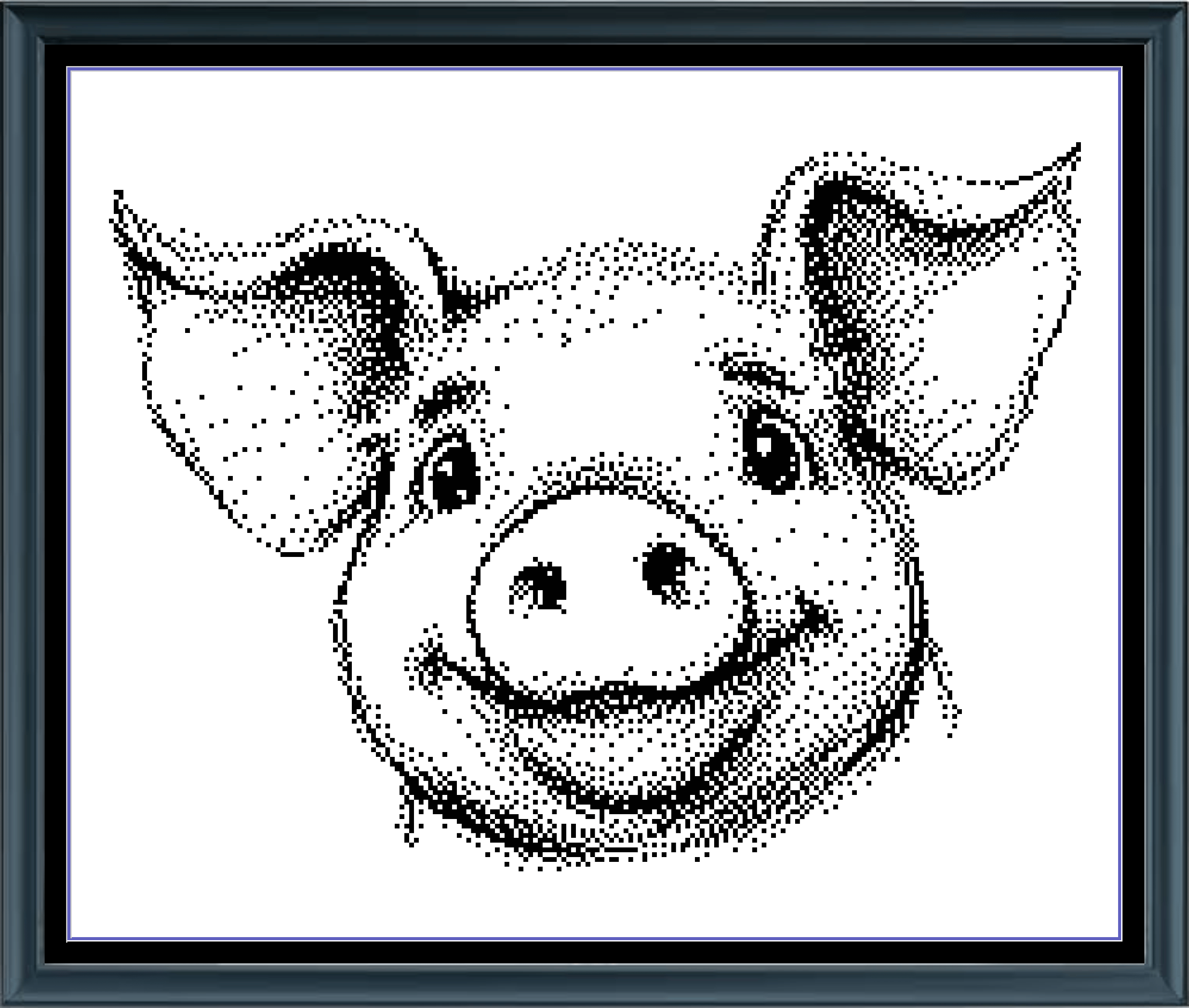 Stitching Jules Design Cross Stitch Pattern Pig Barnyard Animal Portrait Monochrome Counted Cross-Stitch Pattern (Digital Download)